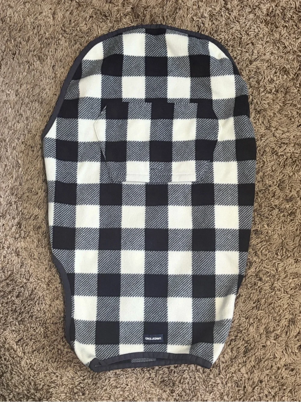 Lands’ End Large Dog Fleece jacket Buffalo plaid